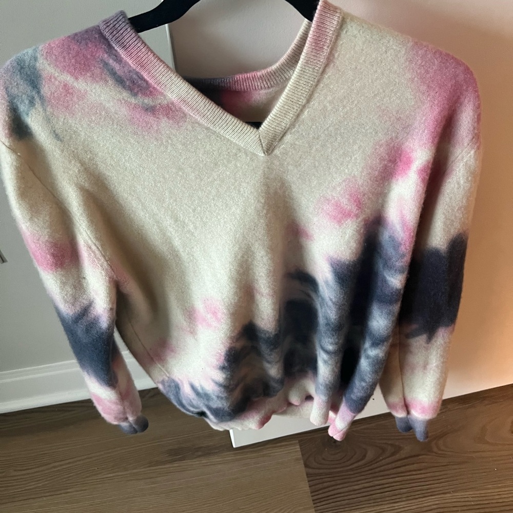 Dolce & Gabbana Pink and Blue V-Neck Sweater